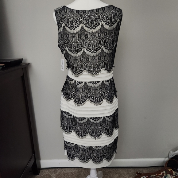 New Dressbarn Sleeveless Summer Dress Size 8 Mid-length White & Black - Picture 3 of 10